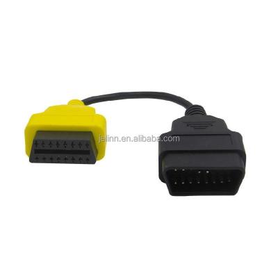 China Diagnostic Fault Code OBD2 OBDII 16 Pin J1962 Yellow Male To Female Extension Round Cable for sale