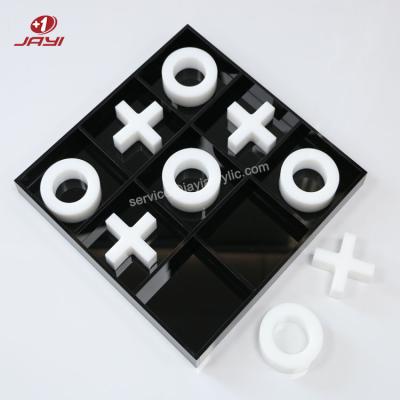 China JAYI Factory Board XO Game Decor Acrylic Lucite Game Custom Acrylic Tic Tac Toe Game With Base Box for sale