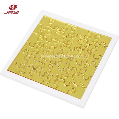 China Educational Fun Toy Acrylic Jigsaw Puzzles Game JAYI's Environmental Friendly Custom Deluxe Gold 3mm Mirror for sale