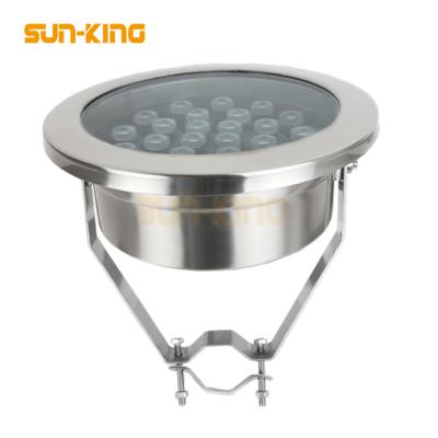 China LANDSCAPE round fountains ip68 stainless steel spotlight dmx control rgb 12v led underwater light 15W 18W 24W for sale