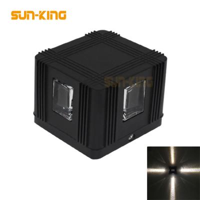 China Other New Type Modern Warm White Waterproof 3000K IP65 Black Shell Outdoor 4 Side Led Square Wall Lamp 12W for sale