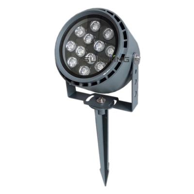 China AC120V Auto External LANDSCAPE Round RGB Color Changing Park Sculpture Spotlight 6W 12w 15W 18W Led Ground Spike Lighting for sale