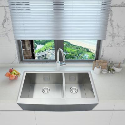 China Without faucet. Large Single Bowl Kitchen Sink Farmhouse Material Undemount Handmade Wash Up Sink Kitchen for sale