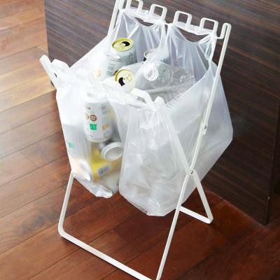 China JX viable---Simple portable foldable wrought iron waste bag rack, storage sundries rack, kitchen bag rack for sale