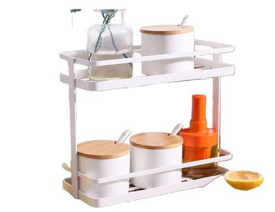 China JX sustainable---Two layers storage seasoning shelf, table top, floor seasoning shelf for sale