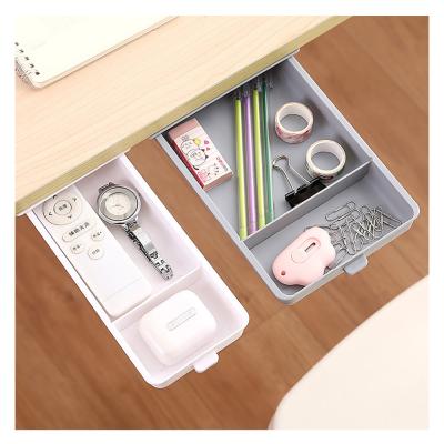 China JX- Viable Under The Drawer Self-adhesive Desk Drawer Hidden Stationery Organizer Table Self-Adhesive Storage Box For Office School Home for sale