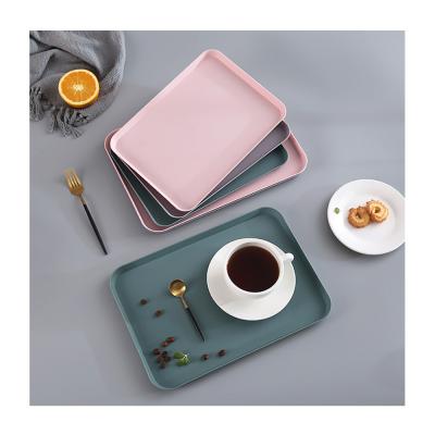 China Nordic Rectangular Tray Plastic Bread Breakfast Dinner Tea Cake Candy JX- Household Supplies Fruit Dessert Viable Tray Rectangular Dish for sale