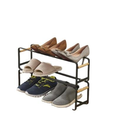 China Factory Direct Sale Simple Viable Wrought Iron Shoe Storage Rack With Handle Household Combination Storage Rack for sale