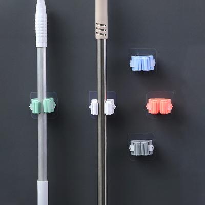 China Colorful Minimalist JX- Wall Hanging Living Room Storage Clips for Broom and Umbrella Organize Wall Mounted Toilet Brush and Wipe Fixed Clips for sale