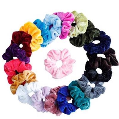 China Hot Sale Western Style Hair Ropes Scrunchies Velvet Western Hair Ties Scrunchy Elastic Hair Bands For Women Or Girls for sale