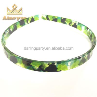 China Wholesale High Quality Green Hair Decoration Women Cellulose Acetate Headbands Accessories for sale