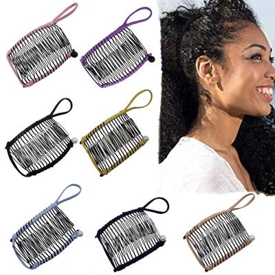 China Fashion Latest Hair Clips With Comb Teeth For Ponytail Easy Tied Hair Clips For Thin Thick Hair Decoration for sale