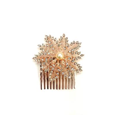 China Women Fashion Rhinestone Alloy Flower Jewelry Bridal Wedding Hair Clips Forks for sale