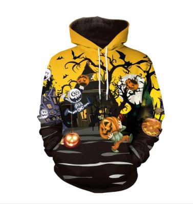 China QUICK DRY Halloween Costume Pumpkin Pattern Hoodie Couple Clothes Casual 3D Hoodies for sale