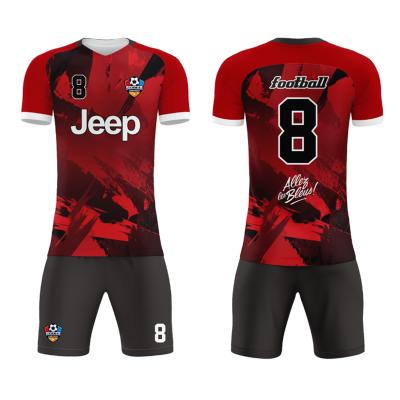 China Square 2021 New And Economic Cheap Custom Digital Sublimation Printing Soccer Jersey Set for sale