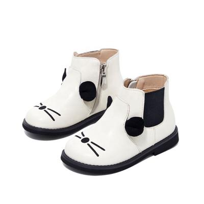 China New durable autumn girls' short boots, children's shoes, small simple princess baby soft unique leather shoes for sale