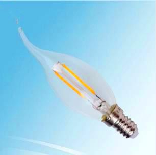 China E14 LED Candle Light Filament COB Bulb 3W 360 degree Glass Housing for sale