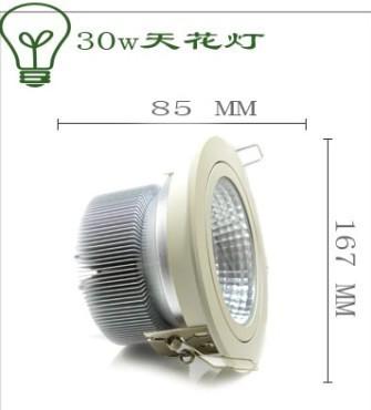 China 30W Aluminum LED Ceiling Spotlight , 5000K COB Tillable 5 inch LED Downlight for sale