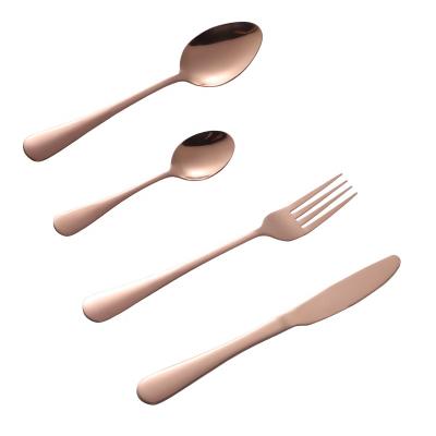 China Viable Wholesale Stainless Steel Flatware Spoon Fork Knife Cutlery Set Kitchen Fork Spoon Knife Cutlery Rose Gold Cutlery for sale