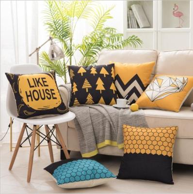 China Simple Nordic Geometric Animal Printed Cushion Covers Sofa Decorative Cushions Pillow Cover 45*45 for sale