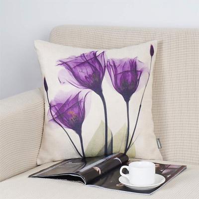 China Folded Flowers Painting 3D Digital Printed Cushion Covers Pillow Covers , Polyester Cushion Canvas Cover for sale