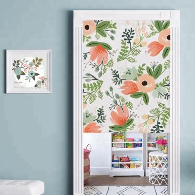 China New Design Kitchen Installation Easy Modern Swag Partition Insulated Floral Pattern Shading Japanese Half Door Curtain for sale