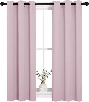 China Blackout Style Blackout Curtains High Solid Color Window Curtains Modern Grommet For Living Room for sale