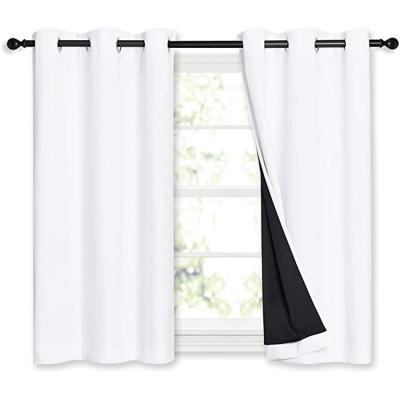 China Home black curtain in outlet of blackout curtains 100% blackout curtains solid color double layer blackout curtains for sale