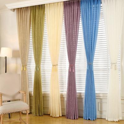 China High Quality Solid Color Translucent Thicken Sheer Linen Curtains Tulle Panels For Living Room Window Balcony Grommet European Style for sale