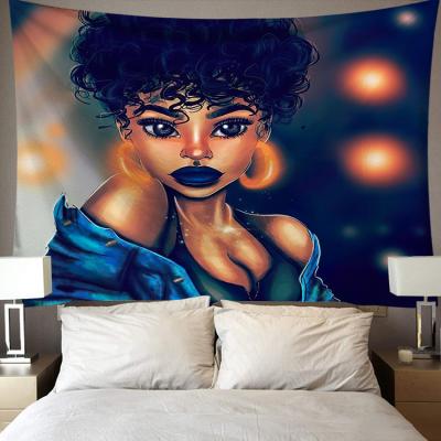 China Cozy Ethnic African Woman Tapestry Wall Hanging Tapestries, Traditional African Women Girls Black Tapestry for sale