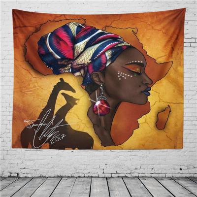 China Cozy African Woman Series Printed Living Room Bedroom Home Internal Tapestry, Wall Hanging Tapestry for sale