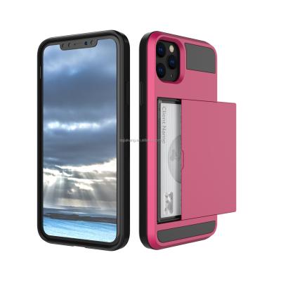 China Anti-Fall Protective Phone Case Card Holder Mobile Covers For iPhone 12 Credit Card Slot Cover for sale