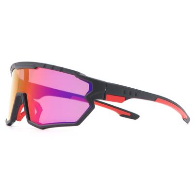 China Anti sport sunglass lens tr90 sports eyewear cycling sunglasses high-end UV400 protection men one-piece sunglasses for sale