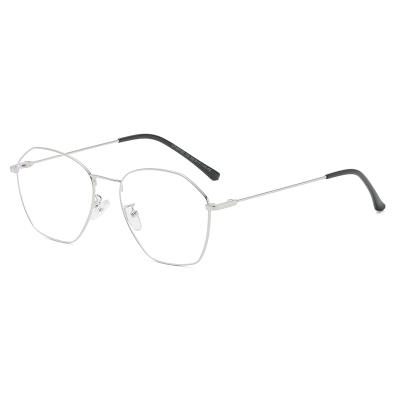 China High Quality Trendy Fashionable Metal Blue Light Square Frame Anti Large Polygon Optical Eyewear for sale