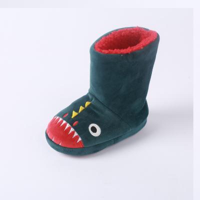 China Custom Indoor Cute Anti-Slippery Fish Printing Shark Winter OEM Warm Boots For Kids Children Boots Cartoon Shoes Animal Flat Slippers for sale