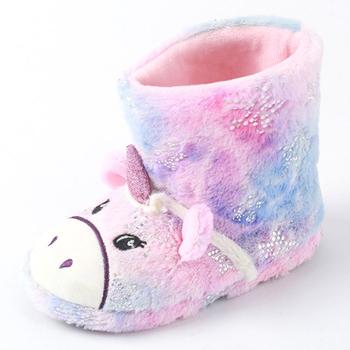 China Fashion Trend Design Children's Unicorn Plush Furry Indoor Boot Casual Slippers On Kids Hot Sale for sale