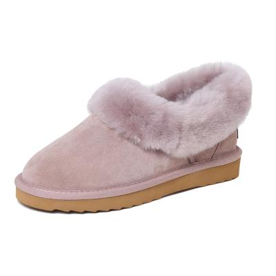 China Anti-Smell Women Wholesale Fashion New Style Micro Plush Suede Soft Faux Fur Slip On Moccasin Boot Slipper for sale