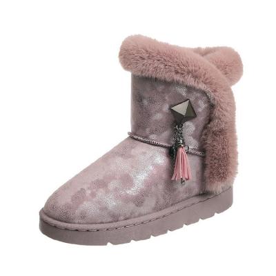 China Wholesale Fashion Trend Micro Suede Leather Boots Women Girls Warm Sponge Soft Winter Memory Tassels Female Boot for sale