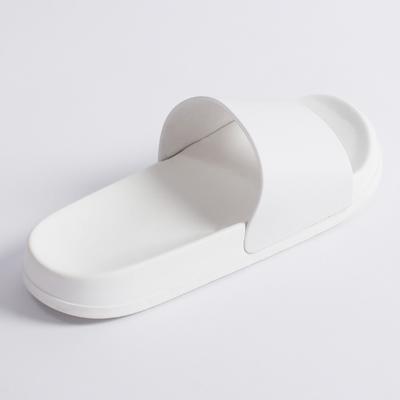 China Women Lightweight Bathroom Summer PVC Anti-slippery Slippers, Simple White Hotel Logo Shoes Factory Custom Made for sale