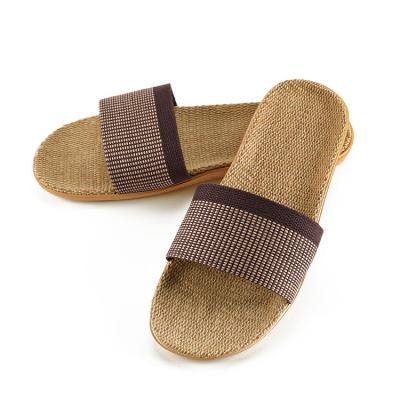 China Free Shipping Hot Sales Flat Summer Flat Shape Sandals, Cheap Wholesale Men Knit Flat Linen Sandals Slippers for sale