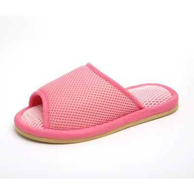 China Free Shipping Flat Women Beach Slippers Mesh Fabric Flip Flops Unisex Non Slip Summer Anti-odor Swimming Pool Casual Polyester Slides for sale