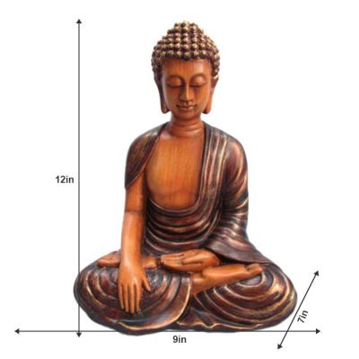 China JiXin Global OEM ODM 11 Inch Buddha Statue Zen Garden Buddha Sculpture Home Meditating Outdoor Patio Yard Decoration Resin Crafts for sale