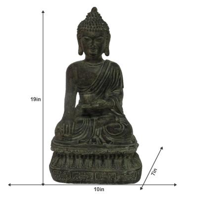 China JiXin OEM ODM Shakyamuni Global Thai Sitting Statue With Bronze Finish 19inch Minimalist Sandstone Buddha Zen Decor Meditation Decor for sale