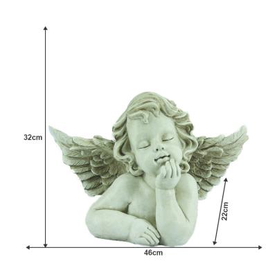 China JiXin OEM ODM Chin Baby Boy Angel Statue Resin Angel With Wings Crafts For Global Creative Cute Garden Table Top Shelf Home Decor for sale