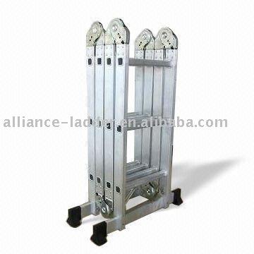 China Telescopic Ladders EN 131 Aluminum Multi Purpose Ladders With Steel Hinges / Universal Ladder for sale