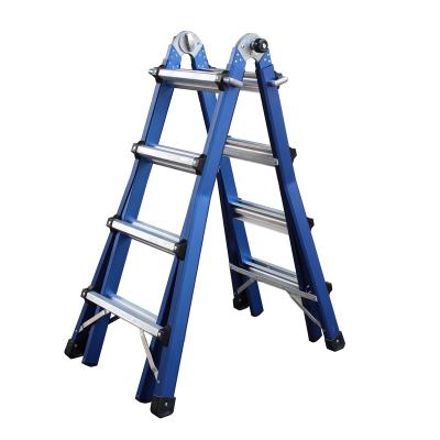 China Folding Ladders Blue Coated Aluminum Multi Task Ladder / Functional Ladder Ladder Step for sale