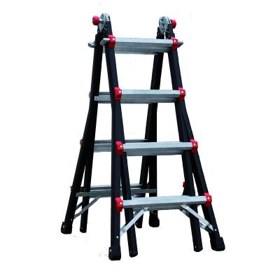 China Folding Ladders 4X4 Black Multi Task Ladder Functional Aluminum Ladder for sale