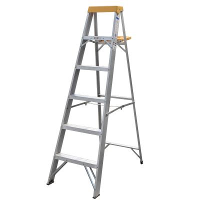 China Aluminum Folding Ladders Stairs Aluminum Telescopic Folding Step Ladder Ladder With Tool Tray Single Side Step Ladder for sale