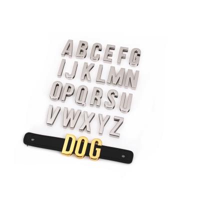 China New Eco-friendly Style Metal Slide Initial 26 Letters Alphabet DIY Jewelry Findings Crafts Charm For Straps for sale