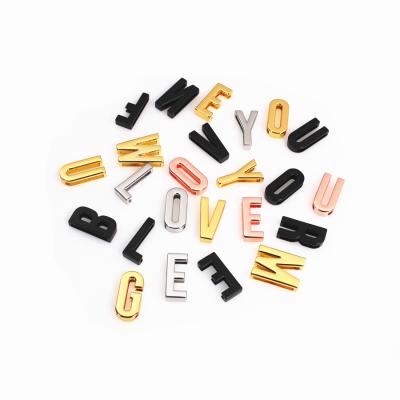 China Eco-friendly 19mm/25mm DIY Jewelry Crafts Metal Slide Letters Customized Alphabet Charms Buckle For Bags/Shoes for sale